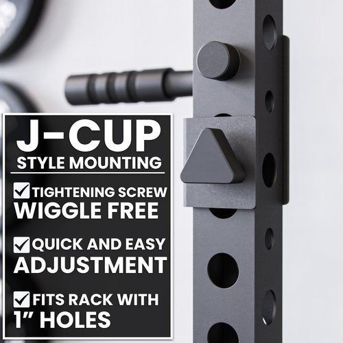 Synergee Dip Station Set of 2 Dip Bar Attachments for Power Racks. Compatible with 2x2 Tube Racks with 1" Holes. Max Capacity 350lbs.