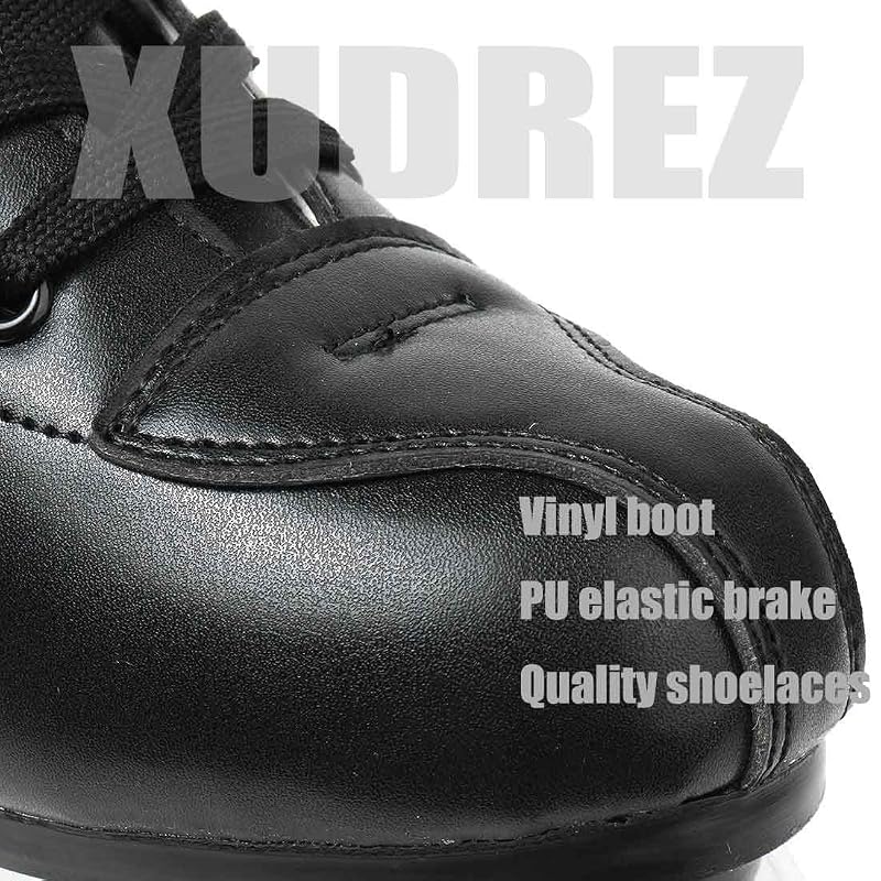 XUDREZ Classic High-Top Double-Row Leather Roller Skates - Black, Men 8.5 / Women 10