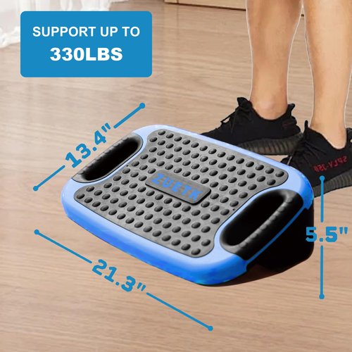 ZUETK 4-In-1 Aerobic Balance Board and Step Up Exercise Platform - Adjustable Multifunctional Balance Board Slant Board, Steppers for Exercise - Home Workout Non Slip Stepper Platform Blue
