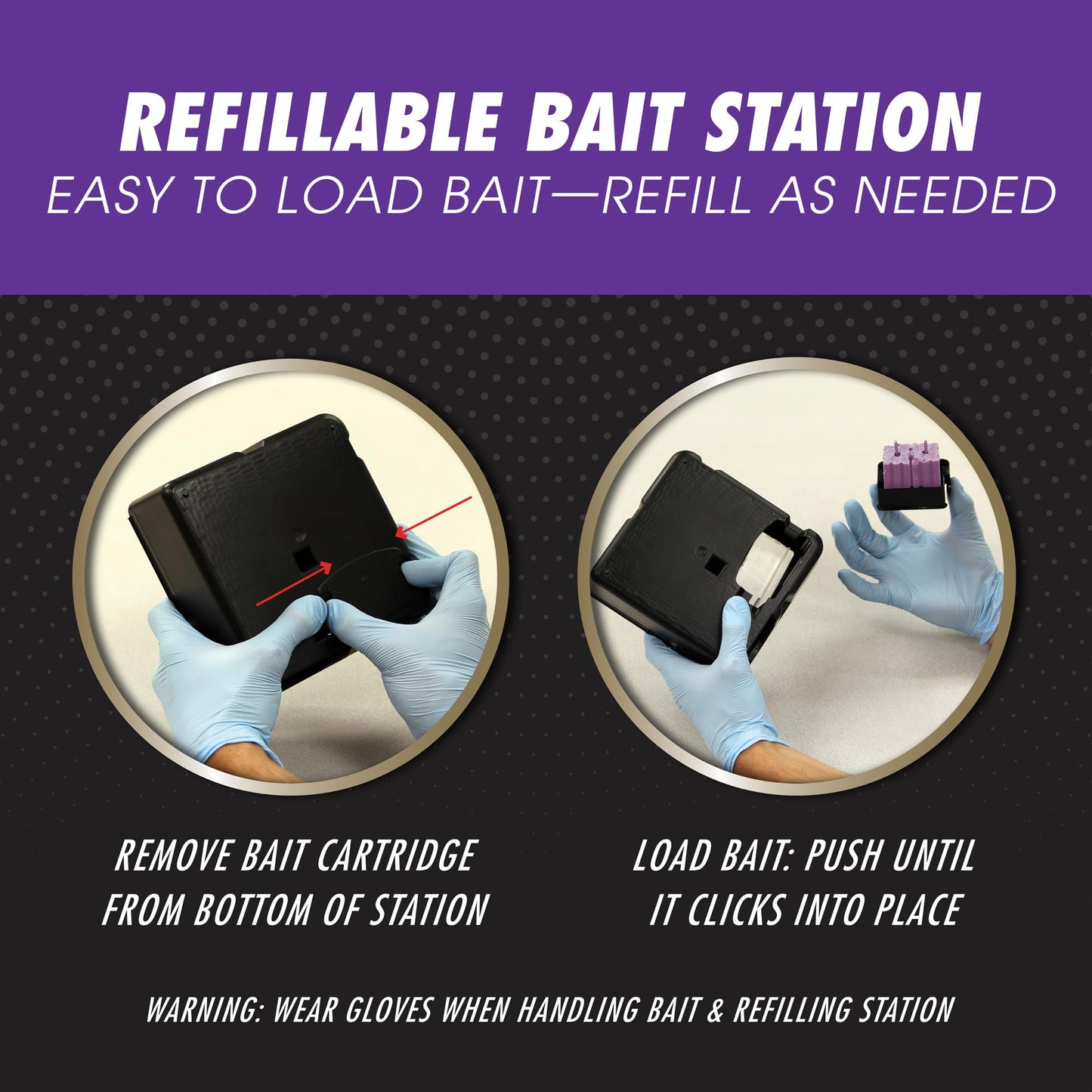 Tomcat Advanced Brand Rat & Mouse Bait with Refillable Station, Indoor and Outdoor Use, 1 Station and 12 Bait Block Refills