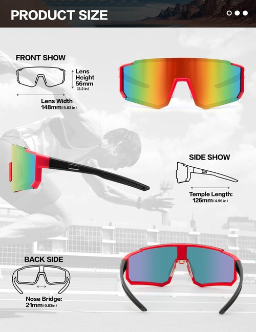 Paulburry Sport Cycling Sunglasses for Men - Women 3 Pack Baseball Shades Sports Glasses for Running MTB Bike Softball