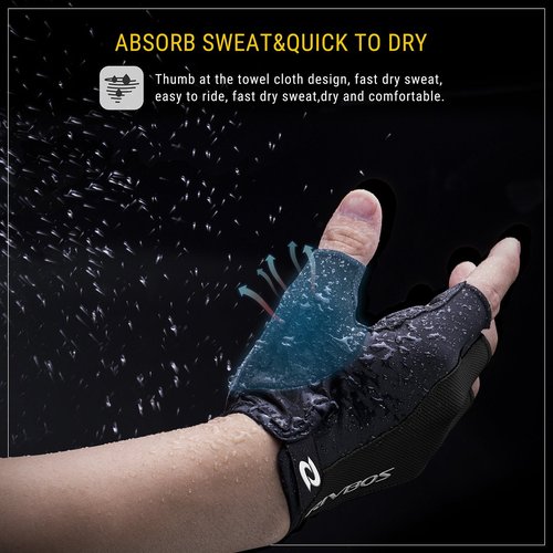 RIVBOS Cycling Gloves Bike Gloves for Men Women with Anti-Slip Shock-Absorbing Pad for Bicycle/Workout/Road Bike/Gym/Driving CHG002