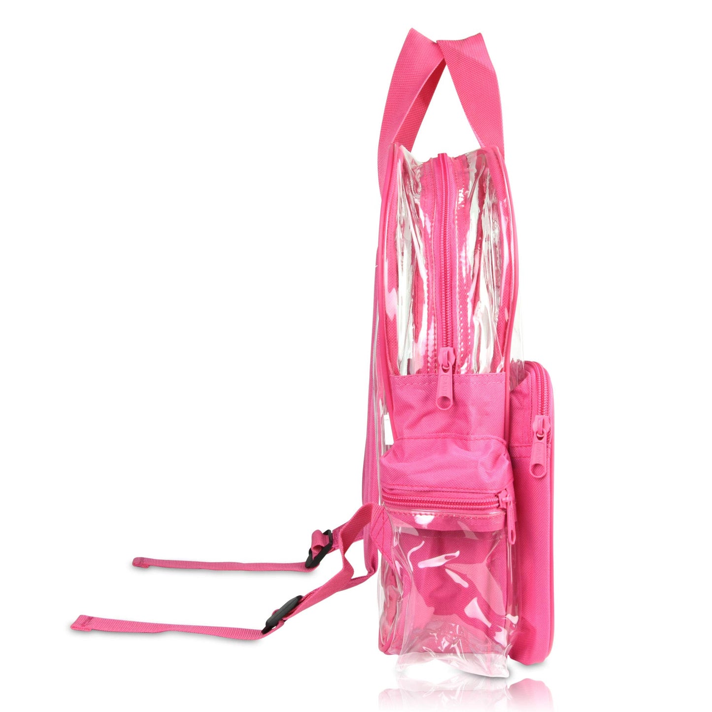 DALIX Clear Backpack Bags Smooth Plastic (Hot Pink)