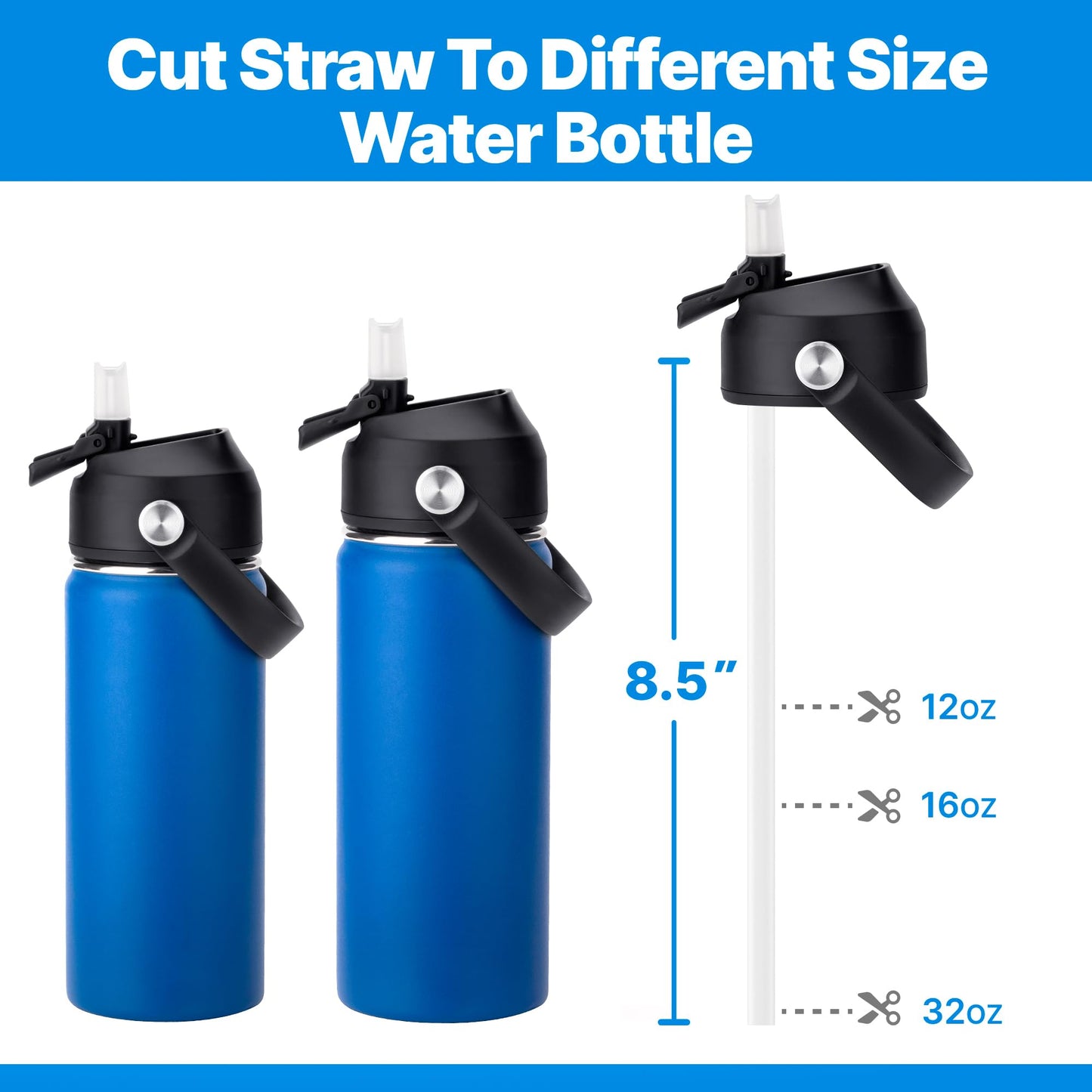 Bluwing Straw Lid for Hydro Flask 12-64oz Wide Mouth, Replacement Lids with Handle for Hydroflask, Thermoflask, koodee Wide Mouth Water Bottle, BPA Free
