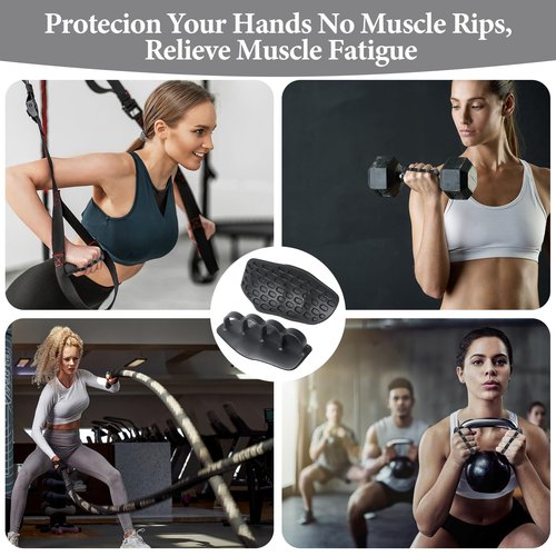 Weight Lifting Grips for Men Women, Silicone Gym Hand Grips Pull Up Grips, Anti-Slip Workout Gloves for Weight Lifting, Dumbbell, Gym Training and Exercise, 2Pcs