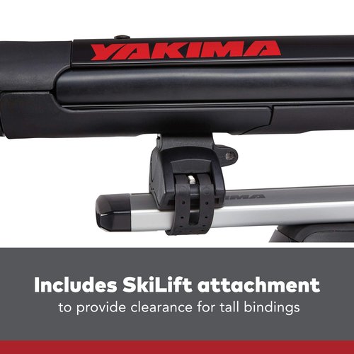 Yakima FatCat EVO 6 Ski & Snowboard Roof Rack Mount for 6 Pairs of Skis or 4 Snowboards, Black - Aerodynamic Car Rooftop Carrier, Universal Mounting, Lockable with Lift Clearance