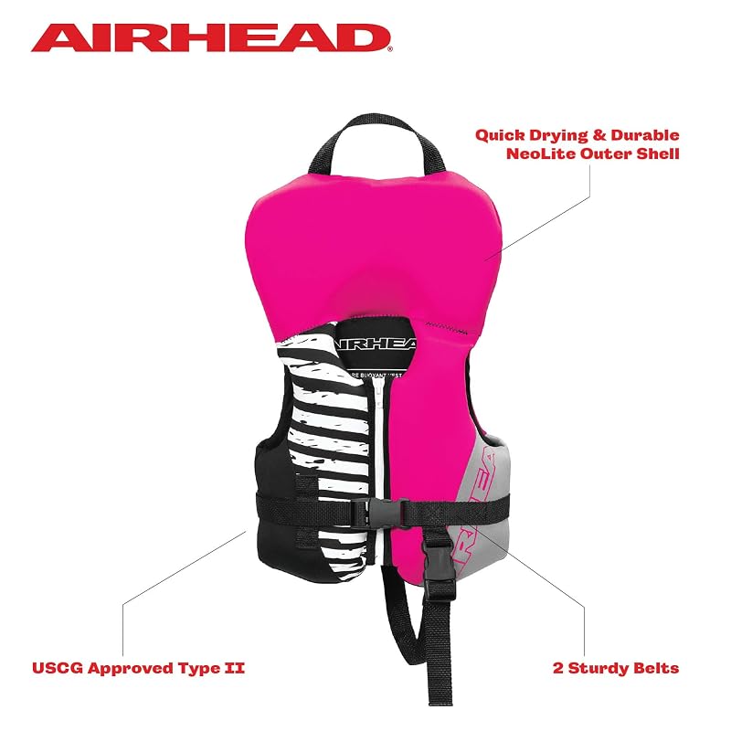 Airhead Wicked Kwik-Dry NeoLite Life Jacket Infant (Under 30 Lbs) - USCG Approved PFD for Kids
