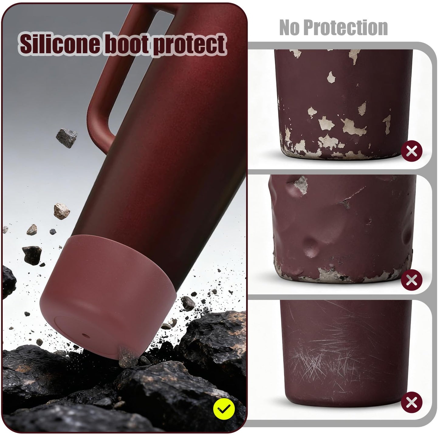 Mity rain 2PCS Protective Boot for Owala SmoothSip Slider with Handle 24 oz