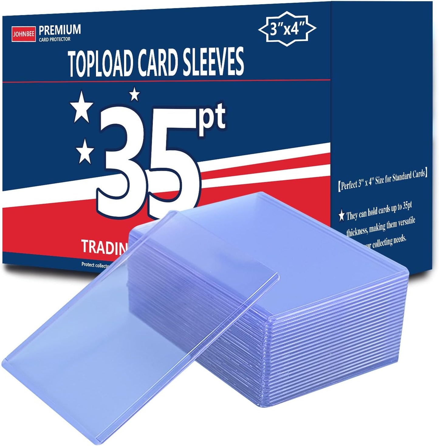 200 Card Sleeves - 3"x4" Hard Plastic Top Loaders for Cards - Trading Card Sleeve & Baseball Card Holder - Premium Topload Ablum Photocard Holder for Sports, Game & Kpop Cards (100Soft+100Hard)