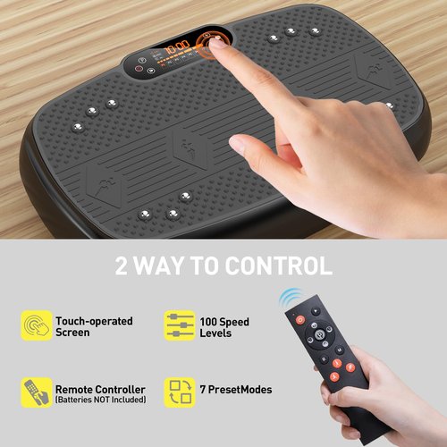 Damkee Vibration Plate Exercise Machine, Vibrating Equipment for Weight Loss and Lymphatic Drainage Massager, 3D Waver Exerciser for Fitness, Full Body Workout Shake Board with 120 speeds (Black)