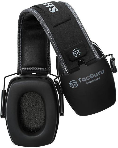 TacGuru SHOTMUFFS A – Passive Shooting Ear Protection Earmuffs, NRR 25 dB, Gun Range Hearing Protection for Shooters, Black
