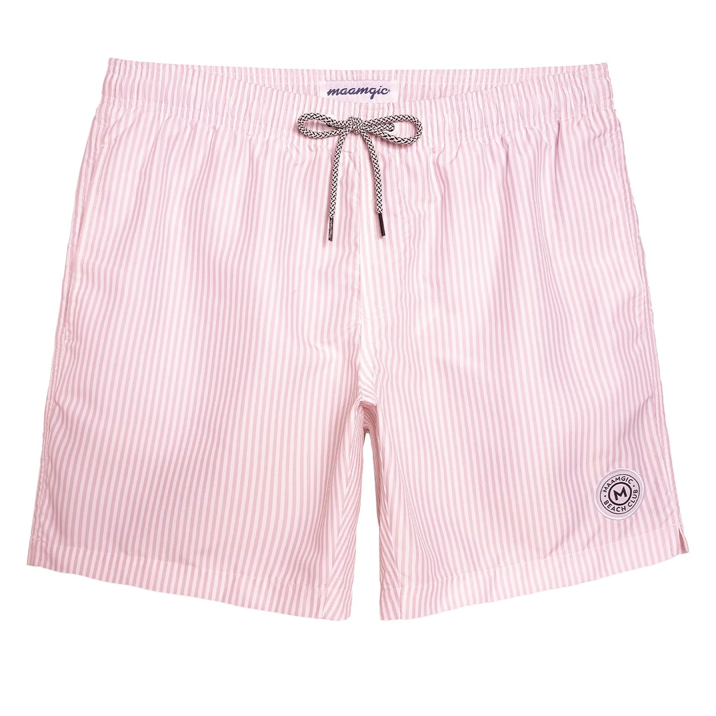 maamgic Mens 7 inch Mens Swim Trunks with Mesh Lining Quick Dry Board Shorts Mens Bathing Suits Pink Medium