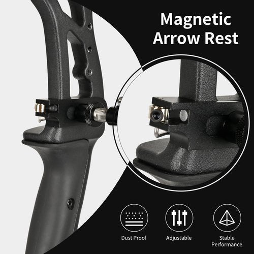SOPOGER Arrow Rest and Plunger for Recurve Bow - Aluminum Alloy Arrow Rest and Cushion Plunger (Black)