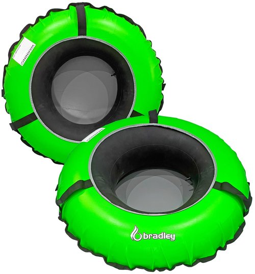 Pack of Two Bradley Heavy Duty Tubes for Floating The River; Whitewater Water Tube; Rubber Inner Tube with Cover for River Floating; Linking Tandem River Tubes; River raft Tube Green