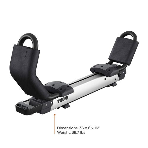 Thule Hullavator Pro kayak rack – Lift-assist, 40lb support, waist-high loading, corrosion-free, tie-downs included