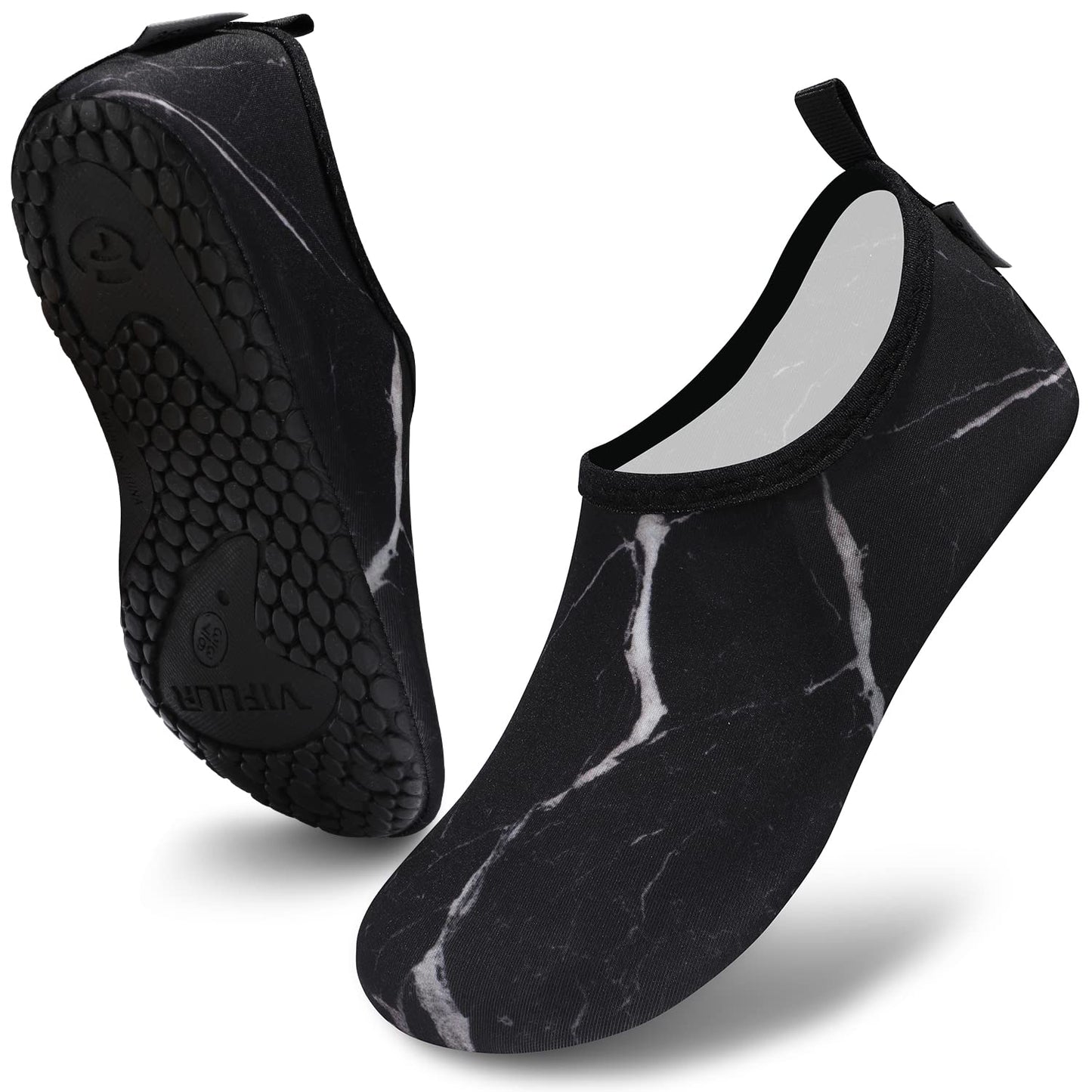 VIFUUR Water Sports Unisex Shoes Marble Black - 9-10 W US / 7.5-8.5 M US (40-41)