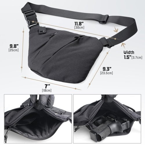 WYNEX Tactical Crossbody Sling Bag,Concealed Carry Bag for Men Women,Anti Theft Crossbody Bags, CCW Bags EDC Carry