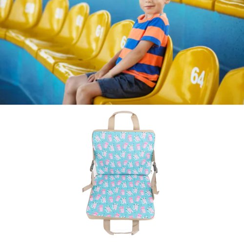 AUNMAS Portable Stadium Seat, Foldable Padded Chair with Backrest Lightweight Indoor Outdoor Cushion for Sports Events Outing Fishing (Blue)