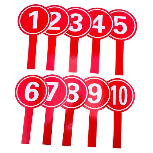 SHOWERORO 10Pcs Handheld Number Paddles for Score Keeping Contestant Number Display Boards and Lightweight Score Paddles Single Sided for Sports Events and Auctions