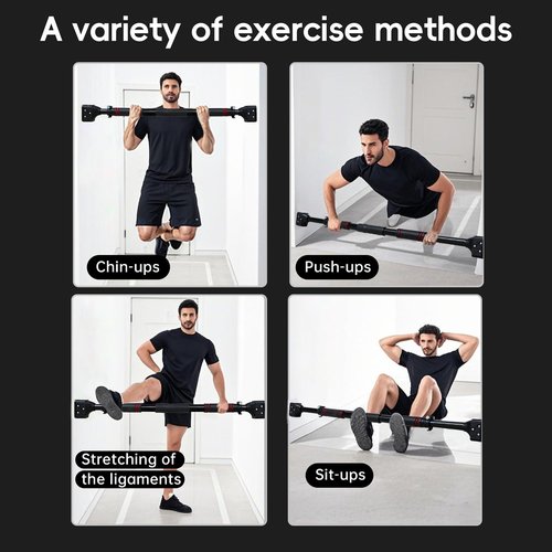 leikefitness Pull-Up Bar For Door Frame Chin Up Bar Upper Body Workout - Indoor Portable Training Pull-Up Bars - Adjustable 27.5"- 39" Width Locking Mechanism