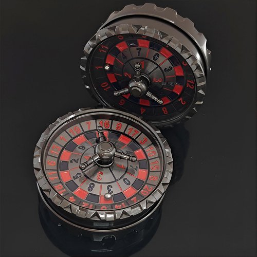 Roulette Spinner for DND Dice Set, 3-in-1 Dragon Metal D&D Dice with Gift Case for Dungeons and Dragon Game, RPG Role Playing Table Game Gifts (Black-red, 3-in-1)