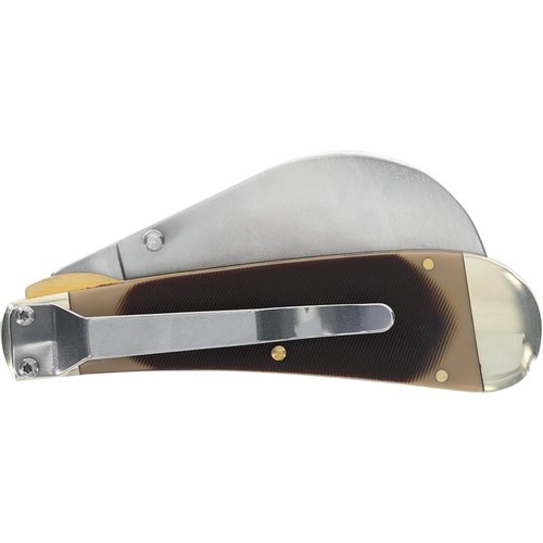 Old Timer 216OT Hawkbill Pruner 7in Traditional Folding Pocket Knife with Belt Clip, 3in High Carbon Stainless Steel Pruner Blade, and Sawcut Handle for EDC, Pruning, Gardening, Weeding, and Outdoors