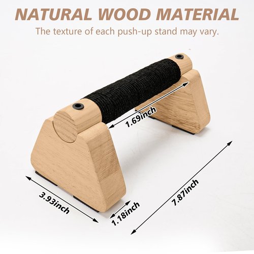 Rolitwils Parallettes Bars - Wooden Calisthenics Equipment for Handstand Training, Push Up Bars & Calisthenics Bar - Handstand Blocks and Pushup Handles for Men (wood, 20cm)