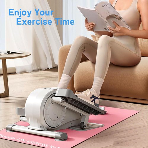 Damsale Non-Slip Workout Mat for Ellipse Leg Exercisers, Ellipse Machine Mat, 6mm Thick Exercise Mat for Under Desk Ellipticals, Electric Seated Foot Pedal Exerciser, Stability&Floor Protection Pink
