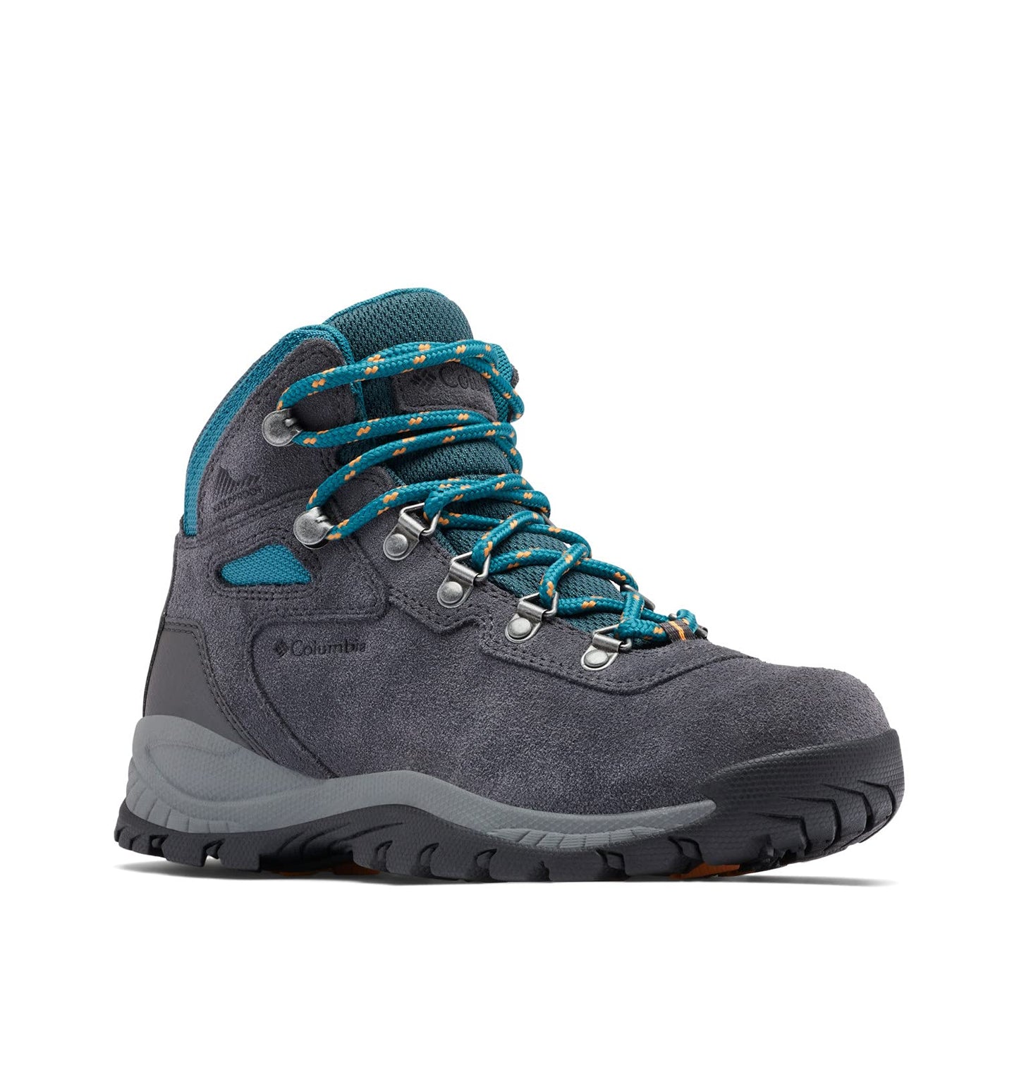 Columbia Womens Newton Ridge Plus Waterproof Amped, Shark/River Blue, 5.5