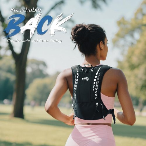 Running Hydration Vest, Lightweight Water Backpack for Running, Water Pack Backpack with 500ML TPU Hydro Water Flask, Water Vest for Running Women, Men