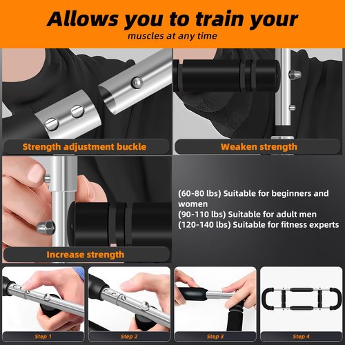Twister Arm Trainer, 60-120lbs Adjustable Chest Workout Equipment, Men's Chest, arm, Shoulder and Forearm Muscle Training Fitness Equipment, Portable Spring Resistance Home Fitness Equipment