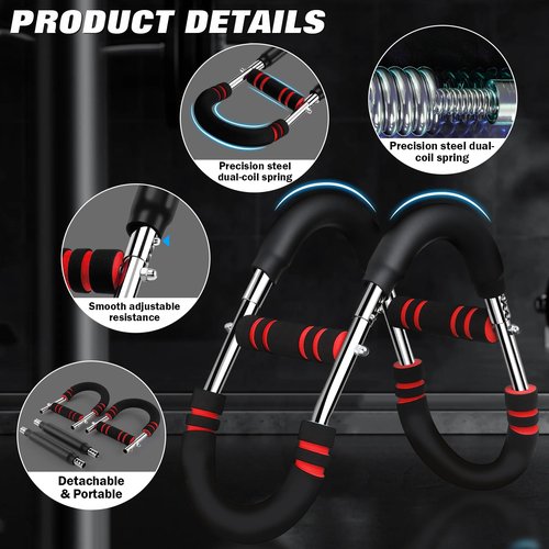 Twister arm Trainer, Chest Workout Equipment,arm Trainer Chest Workout,arm and Chest Trainer,40-90lb 3-Speed Adjustable Chest Workout Equipment Portable Fitness Equipment (65-110lbs-red)