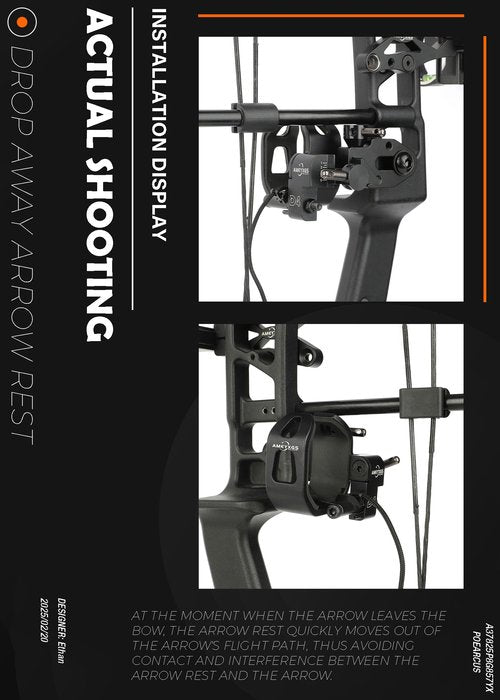 POEARCUS Drop Away Arrow Rest - Arrow Rest with Felt for Compound Bow Hunting, Limb Driven not Hurt Feathers Maintain The Smoothness of Arrows, Adjustable Right Hand Compound Bow Arrow Rest (Camo)