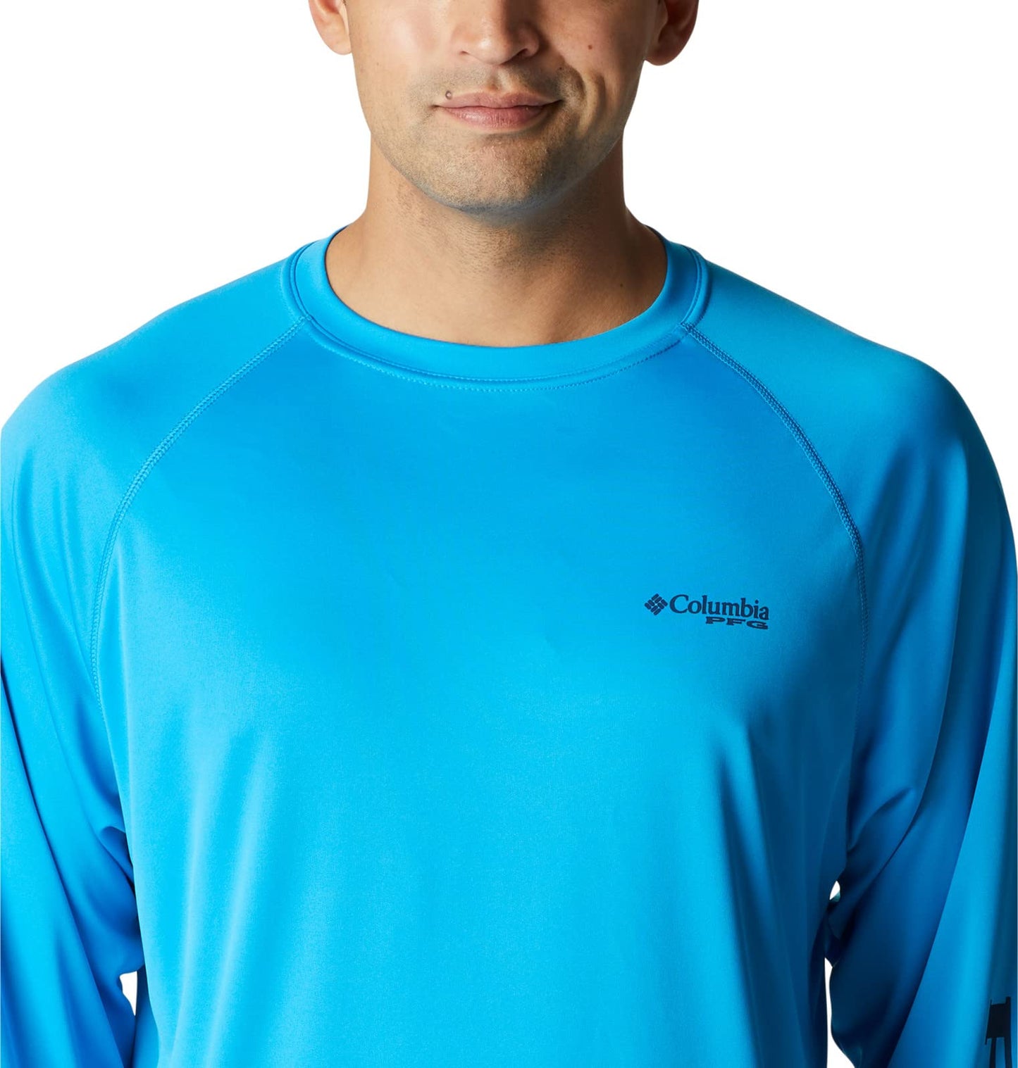 Columbia Men's Terminal Tackle Long Sleeve Shirt, Compass Blue/Carbon Logo, 5X Big
