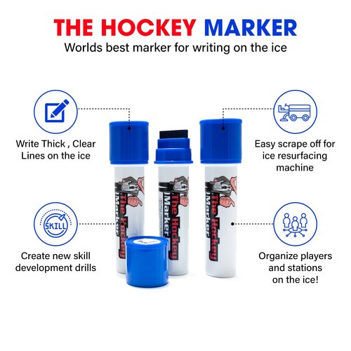 Easy Crease The Hockey Marker - Worlds Best Marker for Writing on The ice (Red)