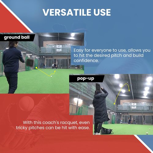 Jikbeed Fungo Racket: Baseball Racket for Coaches and Parents to Help Players Practice Hitting Grounders and Pop Flies (New)