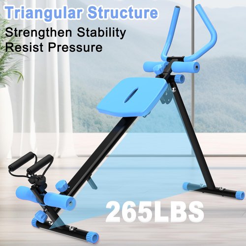Ab Machine Workout Equipment Home Gym, 4-in-1 Exercise Equipment: Rowing Machine, Leg Press Machine, Ab Glider Machine, Roman Chair, Fitness Equipment for Abdominal & Core Strength Training (Pink)