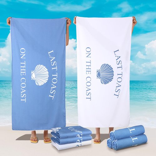 Peryiter 6 Pcs Last Toast on The Coast Bachelorette Beach Towels 30 x 60 Bride Tribe Bridesmaid Gift for Bachelorette Party Supplies for Wedding Honeymoon Engagement Party