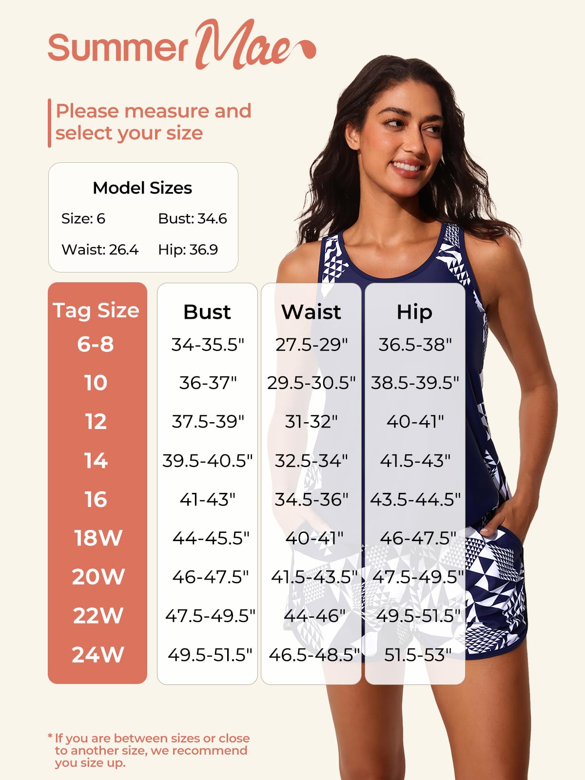 Summer Mae Plus Size Tankini Swimsuits for Women 2026 Tummy Control Two Piece Bathing Suits with Pockets Swim Shorts Wavy Palm Size 22 Plus