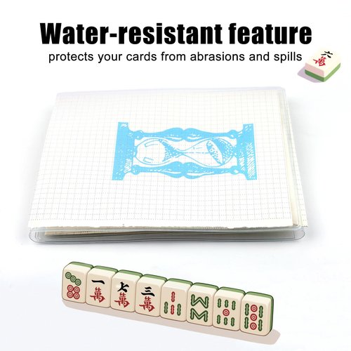 BOXOB Mahjong Card Protector Cover Holder, Transparent Large Plastic Mahjong Card Cover Durable Clear PVC Organizer for Mah Jongg Scorecard Sleeve Case Part Accessories & Gift