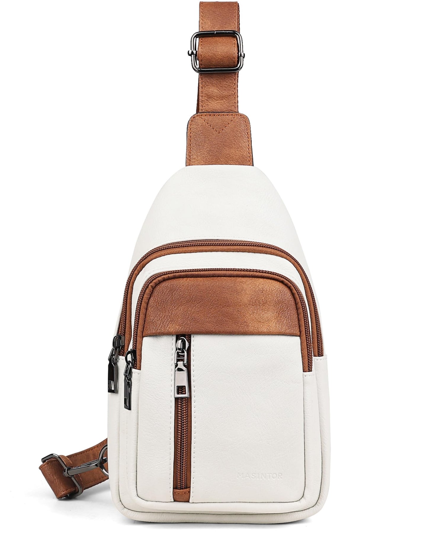 MASINTOR Sling Bag for Women, Crossbody Fanny Pack Sling Backpack, Beige