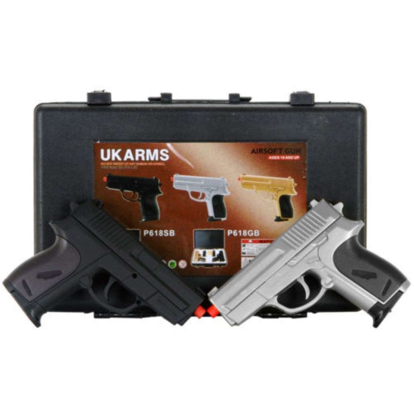 UK ARMS TWIN SPRING AIRSOFT DUAL PISTOL COMBO