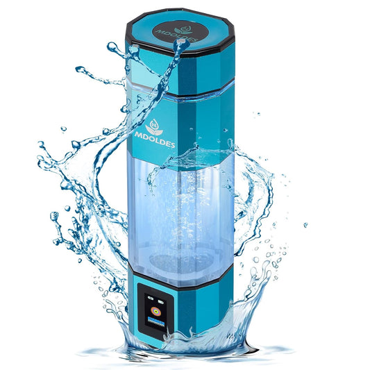 Hydrogen Water Bottle -Mdoldes- Concentration up to 4.0+PPM-SPE and PEM Technology Hydrogen Water Bottle,Certified H2 Generator， H2 Half-Life: 80 Minutes， Blood Sugar lowering, 10.15 oz (Gun Grey)