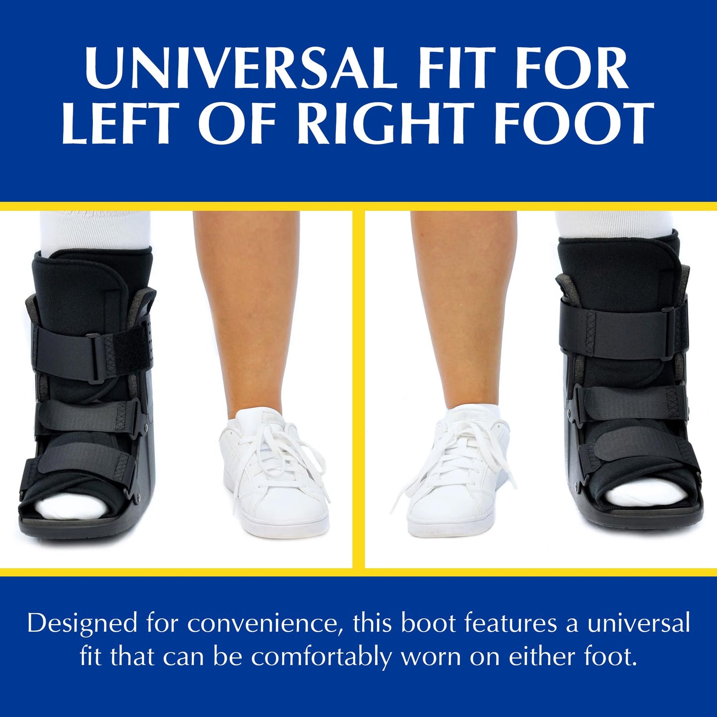 Brace Direct CAM Walker Fracture Boot Short - Lightweight Walking Boot for Foot & Ankle Injuries, Sprains & Stress Fractures - Doctor-Recommended (Men’s 11–12.5 / Women’s 12–13.5)