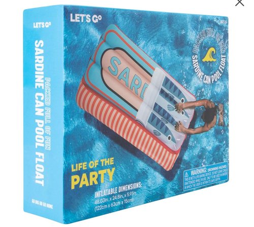 High Five Sardine Fish Can Pool Water Float Tube 48 inch