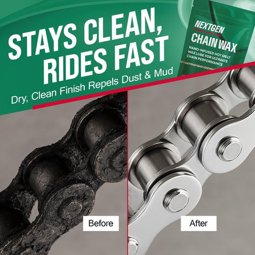 500g Hot Melt Bike Chain Lube – Paraffin Wax with Tungsten Disulfide for Smooth, Quiet Ride – Long-Lasting Bicycle & Motorcycle Chain Lube – Clean, Dry Coating for Maximum Performance