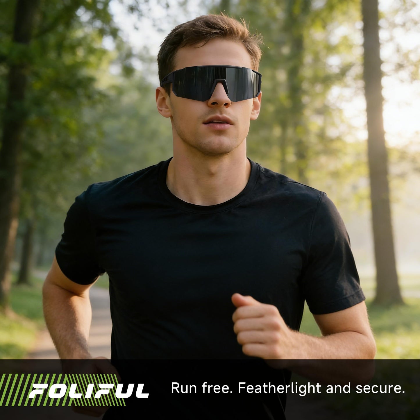 Foliful 3 Pack Polarized Sports Sunglasses Men Women, Running Mens Sunglasses UV Protection for Baseball Cycling Fishing, Ice Blue/Grey/Purple