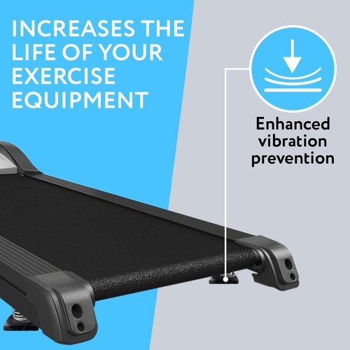 Impresa 6-Pack Exercise Equipment Pads - Workout Mats for Home Gym - 4 x 4 x 0.5 in Rubber Floor Protectors - Anti-Skid Foot Pads for Treadmill Pad & Exercise Bike - Rubber Gym Flooring Shields