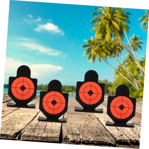 VOSAREA Pcs Steel Animal Targets for Shooting Practice Sturdy Metal Spinner Targets Bright Markings