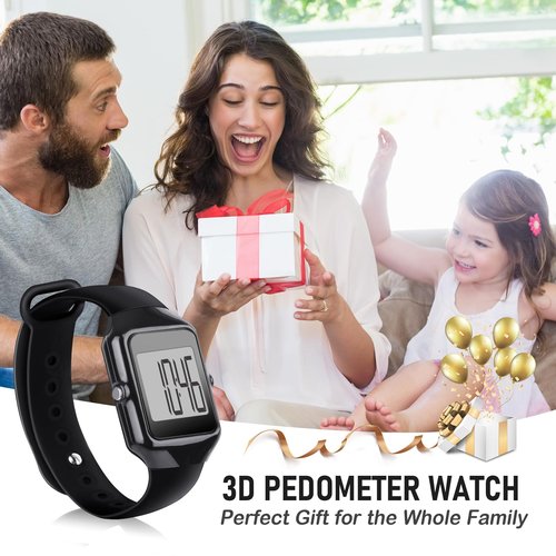 Pedometer for Walking, Simple 3D Step Counter for Walking with Steps and Time Modes for Men Women Adults Seniors, Black